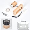 Fallhagen Applique, Faretto da parete Cromo, Legno chiaro, 1-Luce
