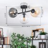 Gastor Plafoniera, Lampada a sfera Ambrato, Chiaro, Grigio fumo, 3-Luci