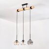 Koyoto Lampadario a sospensione, Lampada a sfera, Lampada a sospensione Écru, Nero, 3-Luci