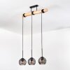 Koyoto Lampadario a sospensione, Lampada a sfera, Lampada a sospensione Écru, Nero, 3-Luci