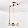 Koyoto Lampadario a sospensione, Lampada a sfera, Lampada a sospensione Écru, Nero, 3-Luci