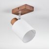 Fallhagen Plafoniera, Faretto da soffitto Cromo, Legno scuro, 1-Luce