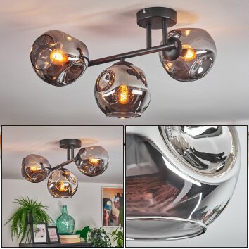 Ripoll Plafoniera, Lampada a sfera Grigio fumo, 3-Luci