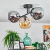 Ripoll Plafoniera, Lampada a sfera Ambrato, Grigio fumo, 3-Luci