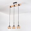 Koyoto Lampadario a sospensione, Lampada a sfera, Lampada a sospensione Écru, Nero, 3-Luci