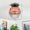 Ripoll Plafoniera, Lampada a sfera Chiaro, Ramato, 1-Luce