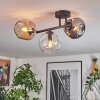 Ripoll Plafoniera, Lampada a sfera Ambrato, Chiaro, Grigio fumo, 3-Luci