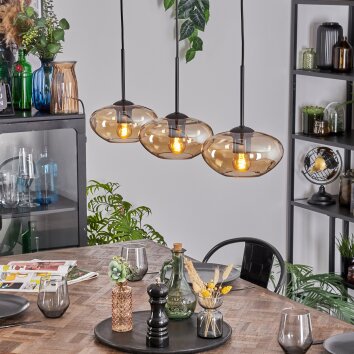 Mertola Lampadario a sospensione, Lampada a sospensione Ambrato, 3-Luci