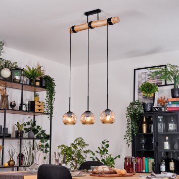Ripoll Lampadario a sospensione, Lampada a sfera, Lampada a sospensione Écru, Nero, 3-Luci