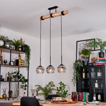 Ripoll Lampadario a sospensione, Lampada a sfera, Lampada a sospensione Écru, Nero, 3-Luci