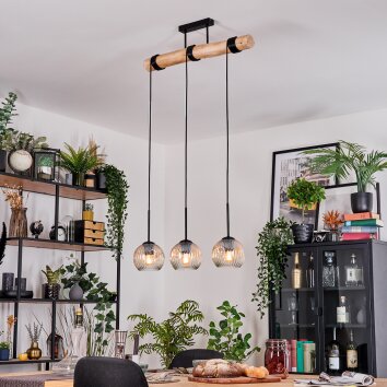 Ripoll Lampadario a sospensione, Lampada a sfera, Lampada a sospensione Écru, Nero, 3-Luci