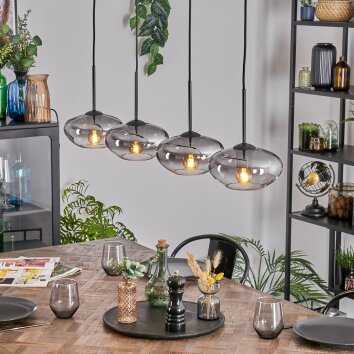 Mertola Lampadario a sospensione, Lampada a sospensione Chiaro, Grigio fumo, 4-Luci