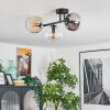 Koyoto Plafoniera, Lampada a sfera Ambrato, Chiaro, Grigio fumo, 3-Luci