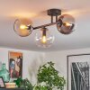 Koyoto Plafoniera, Lampada a sfera Ambrato, Chiaro, Grigio fumo, 3-Luci