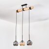 Koyoto Lampadario a sospensione, Lampada a sfera, Lampada a sospensione Écru, Nero, 3-Luci