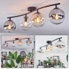 Gastor Plafoniera, Lampada a sfera Ambrato, Chiaro, Grigio fumo, 4-Luci