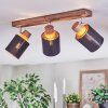 Fallhagen Plafoniera, Faretto da soffitto Cromo, Legno scuro, 3-Luci