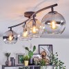 Koyoto Plafoniera, Lampada a sfera Ambrato, Chiaro, Grigio fumo, 4-Luci