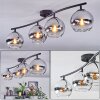 Koyoto Plafoniera, Lampada a sfera Cromo, Chiaro, Grigio fumo, 4-Luci