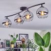 Koyoto Plafoniera, Lampada a sfera Cromo, Chiaro, Grigio fumo, 4-Luci