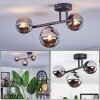 Chehalis Plafoniera, Lampada a sfera Cromo, Grigio fumo, 3-Luci