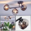 Chehalis Plafoniera, Lampada a sfera Cromo, Chiaro, Grigio fumo, 3-Luci