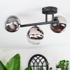Chehalis Plafoniera, Lampada a sfera Cromo, Chiaro, Grigio fumo, 3-Luci