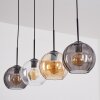 Koyoto Lampadario a sospensione, Lampada a sfera, Lampada a sospensione Ambrato, Chiaro, Grigio fumo, 4-Luci