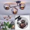 Chehalis Plafoniera, Lampada a sfera Cromo, Grigio fumo, 3-Luci