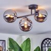 Chehalis Plafoniera, Lampada a sfera Cromo, Grigio fumo, 3-Luci