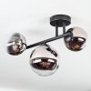 Chehalis Plafoniera, Lampada a sfera Cromo, Chiaro, Grigio fumo, 3-Luci