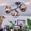 Chehalis Plafoniera, Lampada a sfera Cromo, Chiaro, Grigio fumo, 3-Luci