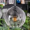 Koyoto Lampadario a sospensione, Lampada a sfera, Lampada a sospensione Chiaro, Grigio fumo, 4-Luci