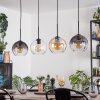 Koyoto Lampadario a sospensione, Lampada a sfera, Lampada a sospensione Ambrato, Chiaro, Grigio fumo, 4-Luci