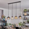 Koyoto Lampadario a sospensione, Lampada a sfera, Lampada a sospensione Ambrato, Chiaro, Grigio fumo, 4-Luci