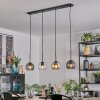 Koyoto Lampadario a sospensione, Lampada a sfera, Lampada a sospensione Ambrato, Chiaro, Grigio fumo, 4-Luci