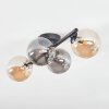 Chehalis Plafoniera, Lampada a sfera Ambrato, Grigio fumo, 4-Luci
