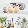 Chehalis Plafoniera, Lampada a sfera Ambrato, Grigio fumo, 4-Luci