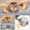 Chehalis Plafoniera, Lampada a sfera Ambrato, Grigio fumo, 4-Luci