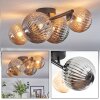 Chehalis Plafoniera, Lampada a sfera Ambrato, Grigio fumo, 4-Luci