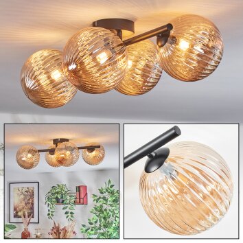 Chehalis Plafoniera, Lampada a sfera Ambrato, 4-Luci