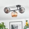 Ripoll Plafoniera, Lampada a sfera Ambrato, Grigio fumo, 3-Luci