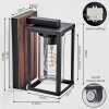 Portalis Lampada da parete per esterno, Applique Aspetto del legno, Nero, 1-Luce, Sensori di movimento