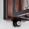 Portalis Lampada da parete per esterno, Applique Aspetto del legno, Nero, 1-Luce, Sensori di movimento