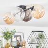 Chehalis Plafoniera, Lampada a sfera Ambrato, Chiaro, Grigio fumo, 4-Luci