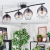 Koyoto Plafoniera, Lampada a sfera Chiaro, Grigio fumo, 4-Luci