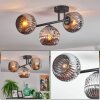 Ripoll Plafoniera, Lampada a sfera Cromo, Grigio fumo, 3-Luci