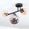 Chehalis Plafoniera, Lampada a sfera Ambrato, Grigio fumo, 3-Luci