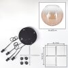 Koyoto Lampadario a sospensione, Lampada a sfera, Lampada a sospensione 35 cm Ambrato, Chiaro, 4-Luci