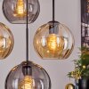 Koyoto Lampadario a sospensione, Lampada a sfera, Lampada a sospensione Ambrato, Grigio fumo, 4-Luci